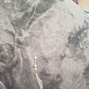 Elegant Silver Tone Tassel Necklace